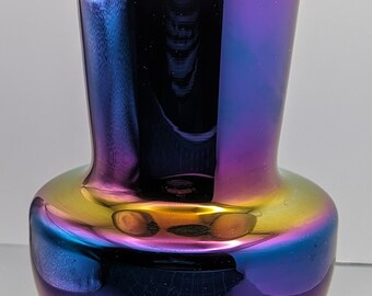 Funky iridescent glass vase