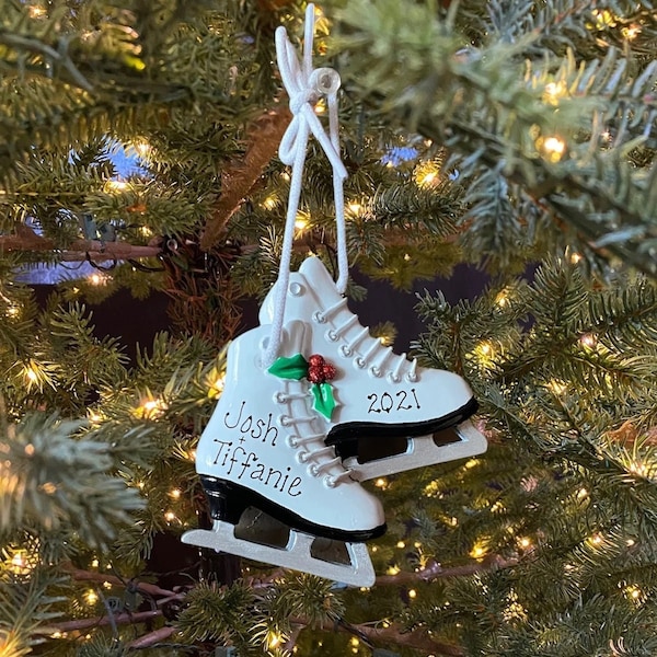 Red ice skates ornament