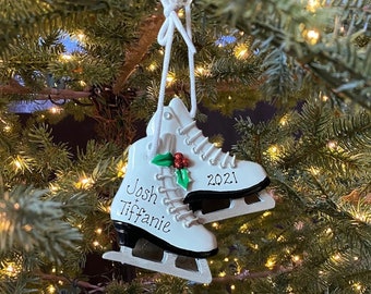 Ice Skates Ornament for Couples Men Women Boy Girl Child Kid Custom Personalized Christmas Ornament Gift Personalized Ice Skating Ornament