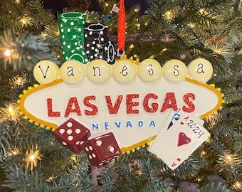 Personalized Las Vegas Ornament Vacation Ornament Personalized Christmas Ornament Gift Trip Ornament Travel Ornament