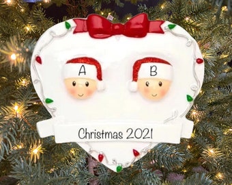 Personalized Couple in Heart Couples Ornament Personalized Christmas Ornament Gift Couples Ornament