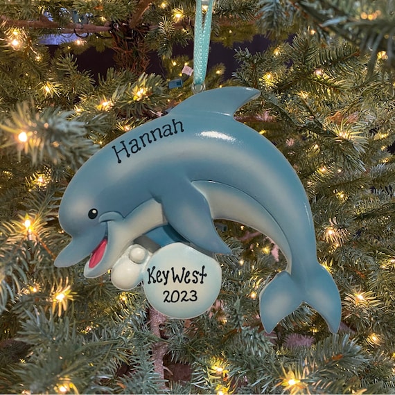 Dolphin Ornament Girl or Boy Woman or Man Vacation Custom Personalized Christmas Ornament Gift