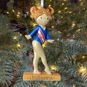 Gymnastics Girl on Beam Ornament Custom Personalized Christmas Ornament Gift