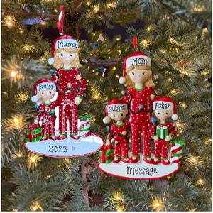 Single Mom Personalized Ornament Single Mother Single Mommy Family of 2 3 or 4  Custom Personalized Christmas Ornament Gift