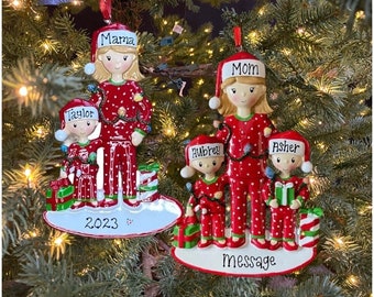 Personalized Single Mom Ornament Single Mother Single Mommy Family of 2 or 3  Custom Personalized Christmas Ornament Gift