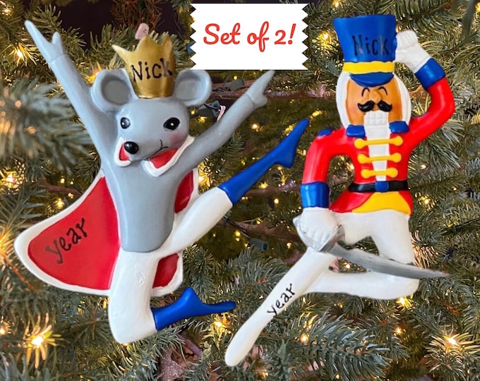 SET OF 2 Christmas Nutcracker Ballet Toy Soldier and Mouse Custom