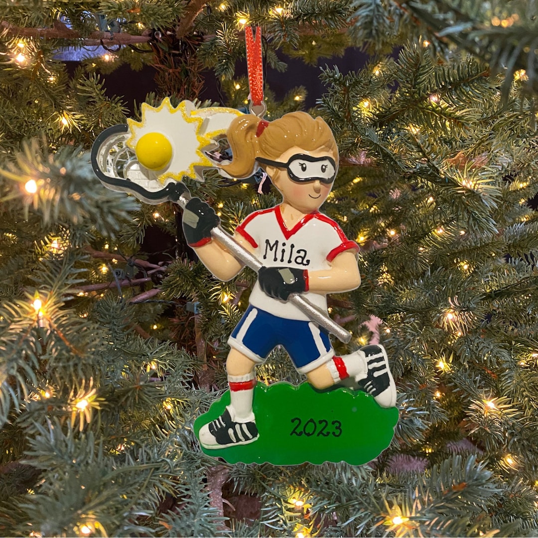 Personalized Lacrosse Ornament Girl Child Kid Teen Woman Custom Personalized Christmas Ornament