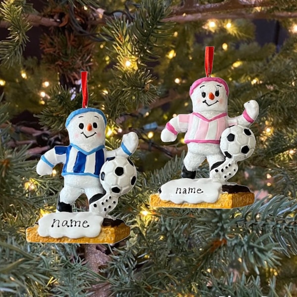 Soccer Boy Girl Soccer Man Woman Custom Personalized Christmas Ornament Gift Marshmallow S’more