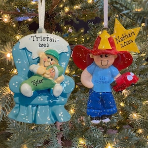 Big Brother Baby Custom Personalized Christmas Ornament Baby Announcement Gift