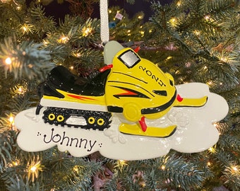 Snow Mobile Personalized Ornament Custom Personalized Christmas Ornament Gift Snowmobile Ornament