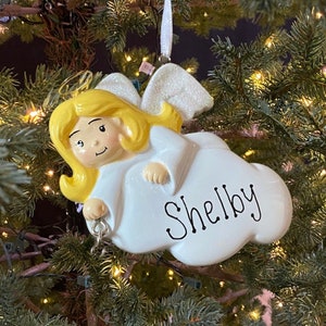 Memorial Personalized Angel on Cloud Memorial Custom Personalized Christmas Remembrance Ornament Gift
