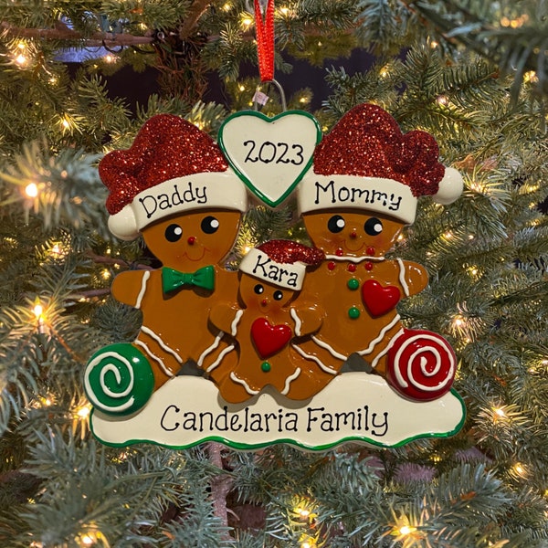 Personalized Gingerbread Proud New Parents with New Baby Custom Personalized Christmas Ornament Baby Announcement New Parents Ornament