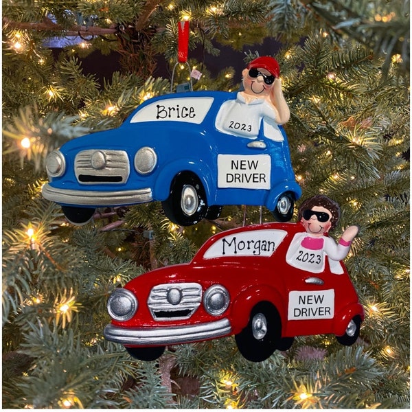 Personalized New Driver Ornament with New Car My First Car Ornament Custom Personalized Christmas Ornament Gift