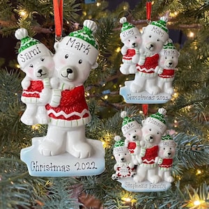 Single Parent Mom or Dad Personalized Ornament Single Mother Single Father Family of 2 3 4 Custom Personalized Christmas Ornament Gift