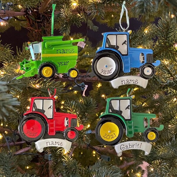 Custom Tractor Christmas Ornament Etsy