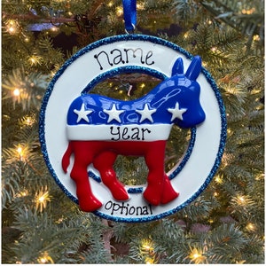 CLEARANCE! Democratic Donkey Political Democrat Party Personalized Christmas Ornament Gift