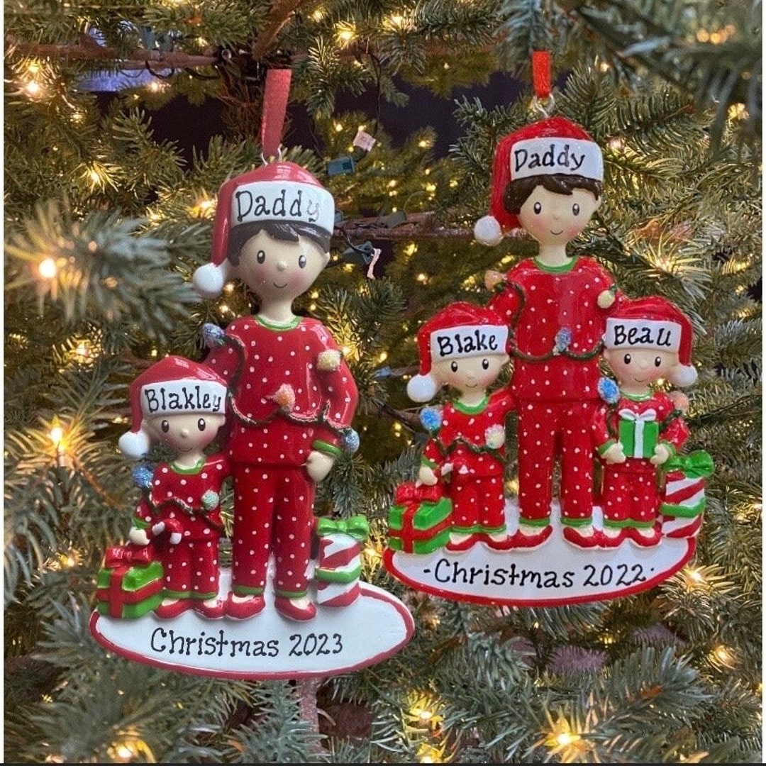 Personalized Single Dad Ornament Single Daddy Single Father Family of 2
