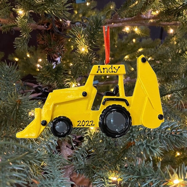 New Bulldozer Tractor Custom Personalized Christmas Ornament Gift