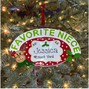 Niece Personalized Favorite Niece Ornament Personalized Christmas Ornament Gift