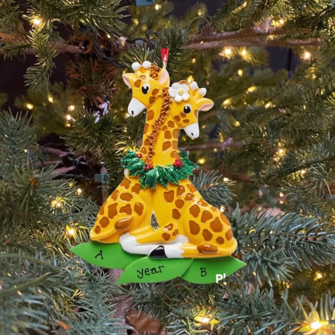 Personalized Giraffe Ornament Giraffe Couple Custom Personalized