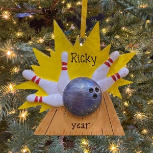 Bowling Strike Bowling Ornament Custom Personalized Christmas Ornament Gift Personalized Bowling Ornament
