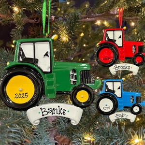 Farmer Tractor Green Deere Blue  New Holland  Versatile Red Case  Swather Chopper Farmer Custom Personalized Christmas Ornament Gift