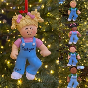 My First Steps New Toddler Boy Or Girl Light or Dark Skin Custom Personalized Christmas Ornament Gift