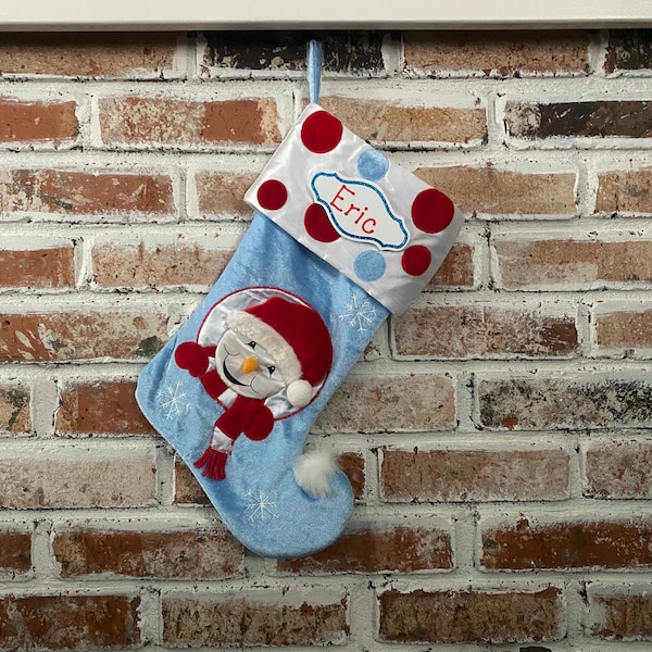 CLEARANCE! Snowman Custom Personalized Christmas Stocking Gift Personalized Stocking