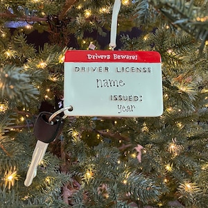 Drivers Beware New Driver License Custom Personalized Christmas Ornament Gift