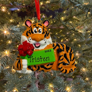 Tiger Personalized Tiger Ornament with Gift Custom Personalized Christmas Ornament Gift for All Ages Boy Girl Woman and Man