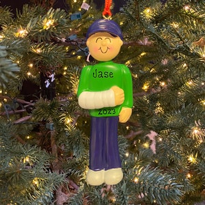 Broken Bone Ornament Arm Cast Ornament Custom Personalized Christmas Ornament Gift Broken Arm Ornament