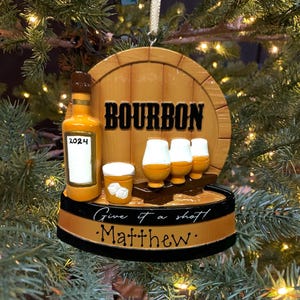 Personalized Bourbon Lover Bourbon Tasting Ornament Dad Ornament Grandfather Gift Custom Personalized Christmas Ornament Gift