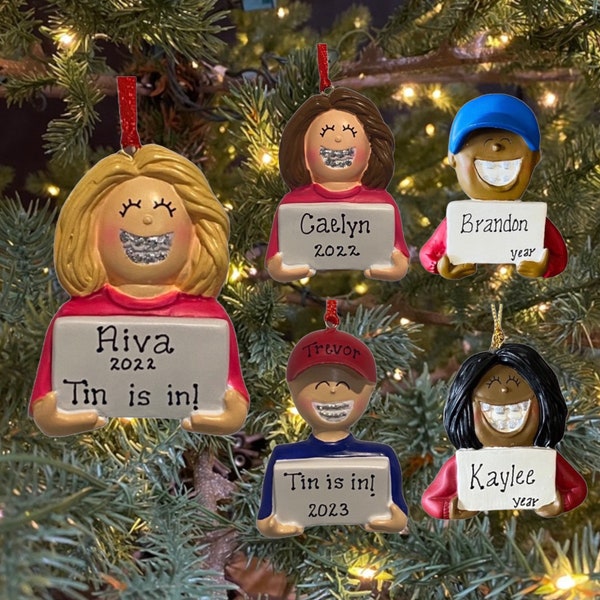 Kids Braces Teeth Smile Christmas Ornament Gift Personalized Custom Personalized Braces Ornament