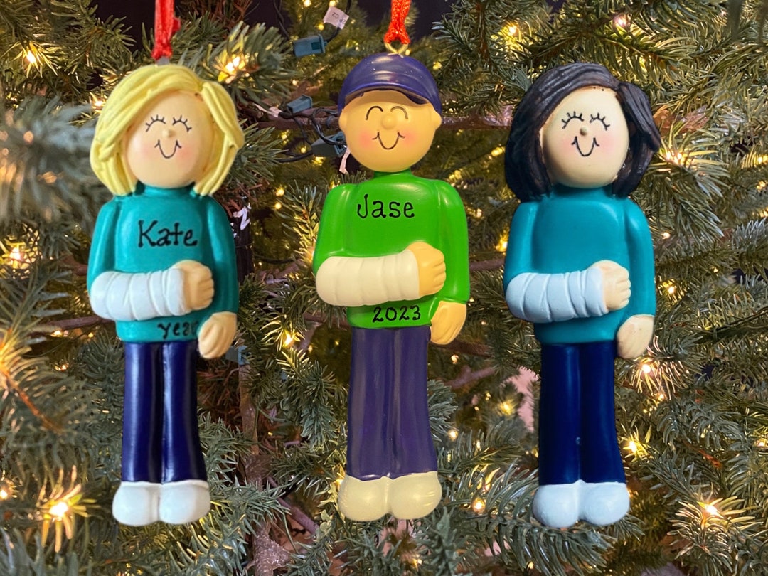 Broken Bone Ornament Arm Cast Ornament Custom Personalized Christmas