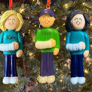 Broken Bone Ornament Arm Cast Ornament Custom Personalized Christmas Ornament Gift Broken Arm Ornament
