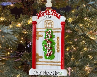 Personalized North Pole Christmas Door 1st First or New Home Custom Personalized Christmas Ornament Gift Personalized Ornament
