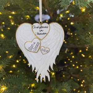 Memorial Christmas in Heaven Angel Wings Memorial Custom Personalized Christmas Remembrance Ornament Gift Memorial ornament