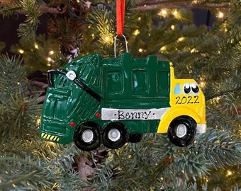 New Garbage Truck Ornament Trash Truck Custom Personalized Christmas Ornament Gift