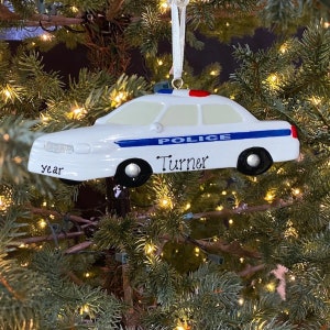 Personalized Police Car Ornament Ornament Custom Personalized Christmas Ornament Personalized Cop Car Personalized Police Man