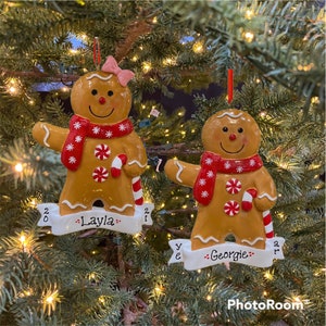 Gingerbread Boy Girl Child Kid Custom Personalized Christmas Ornament Gift
