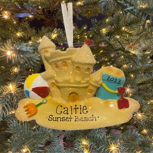 Beach Sand Castle New Personalized Sand Castle Ornament Beach Ornament Custom Personalized Christmas Ornament Gift