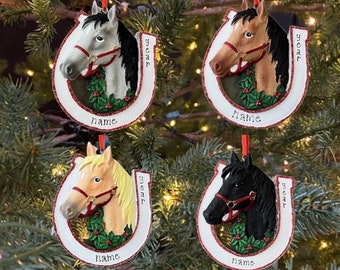 Horse Ornaments Cowgirl or Cowboy Rider Hat and Boots Pony Horse Custom Personalized Christmas Ornament Gift Personalized Horse Ornament