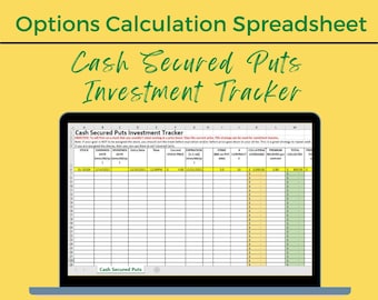 Cash Secured Puts Tracker | Options Trading Excel Spreadsheet (Digital Download)