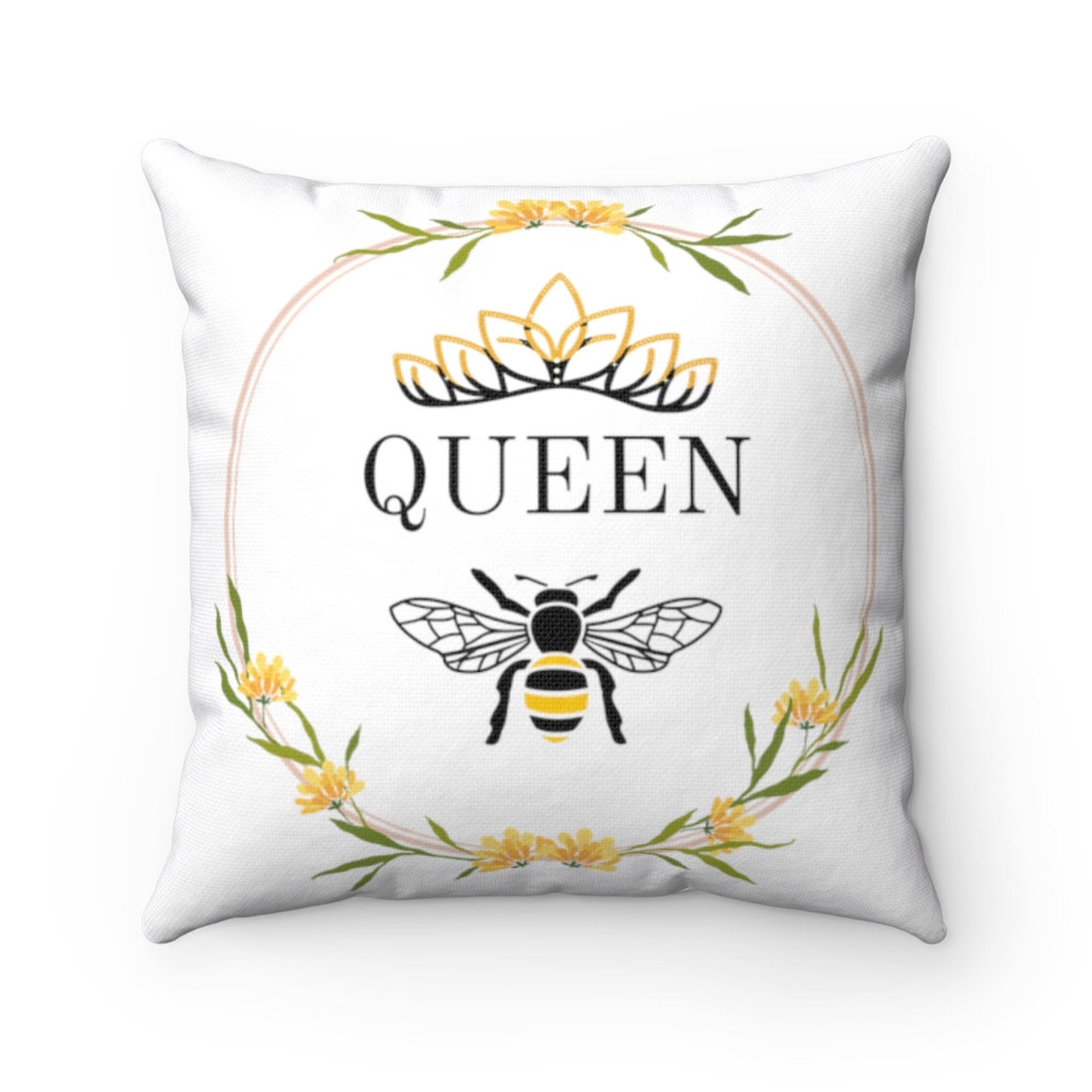 Queen Bee Pillow Bee Kind Square Complete Pillow Not A Cover Etsy