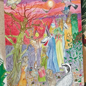 Cartão de Saudações de Inverno Wassailing