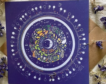 The Moon Wheel of the Year greeting card