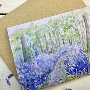 Carte de voeux La clairière aux jacinthes des bois
