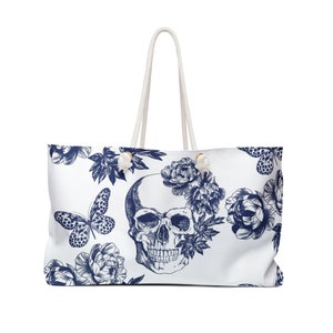Skull and Rose Design Weekend Bag
