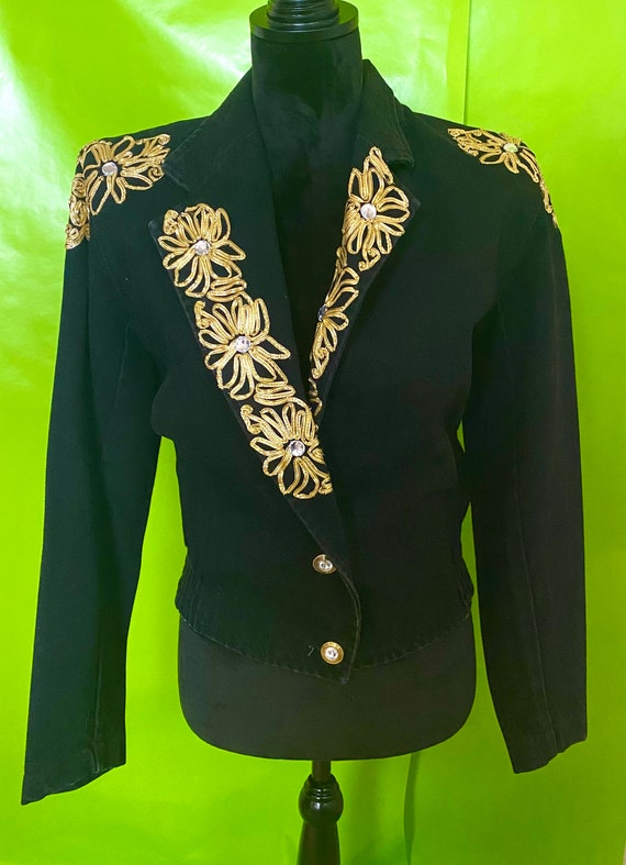 Gold Embellished Denim Jacket
