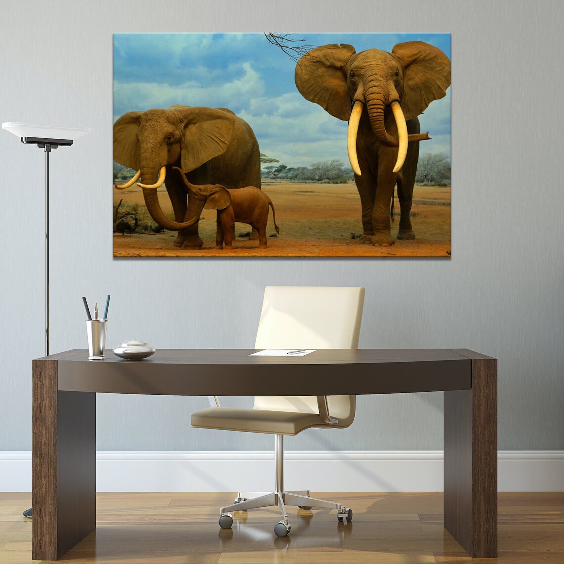 African Elephant Canvas Wall Art Print Home Decor Printed Etsy
